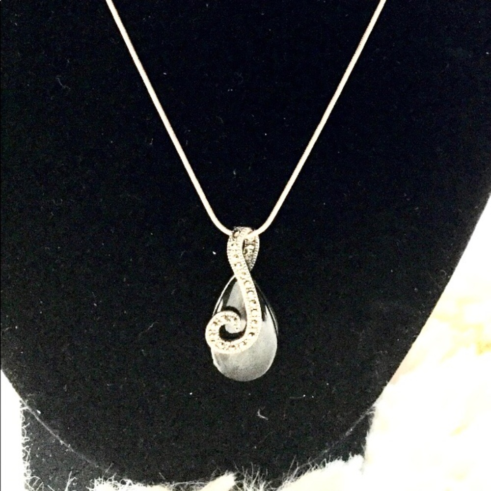Onyx & 929 Silver Necklace